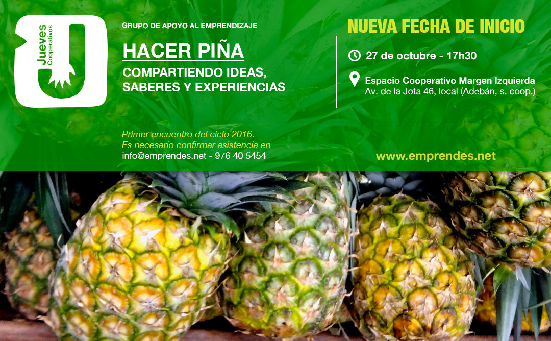 Retrasamos el inicio de los Jueves Cooperativos: 27 de octubre