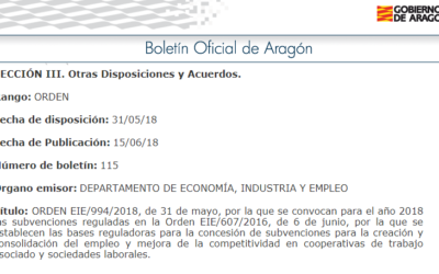 Subvenciones para la creación y consolidación del empleo y mejora de la competitividad en cooperativas de trabajo asociado y sociedades laborales