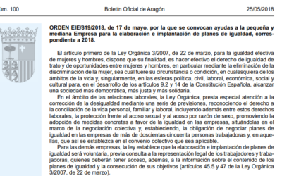 Ayudas para la elaboración e implantación de Planes de Igualdad 2018