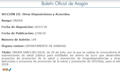 Subvenciones para proyectos de promoción de la salud y prevención de drogodependencias