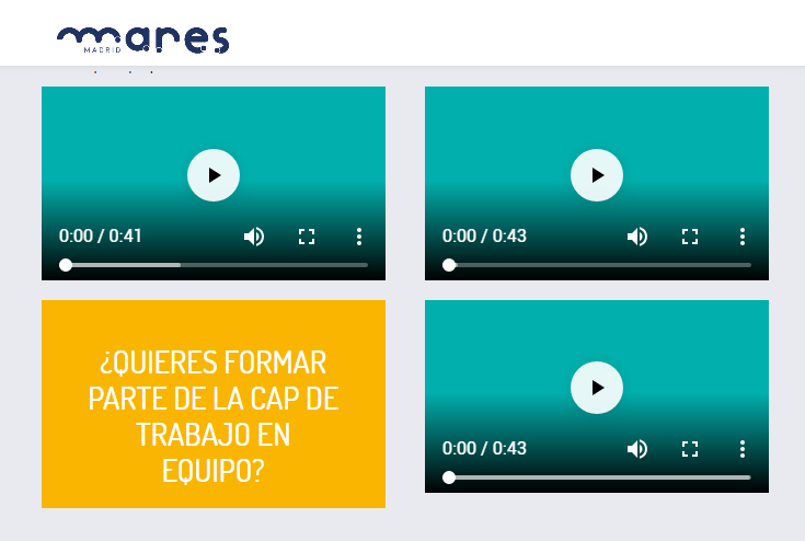 Vídeo-píldoras sobre Trabajo en Equipo de MARES Madrid