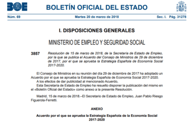 Publicada en el BOE la Estrategia Española de la Economía Social 2017-2020